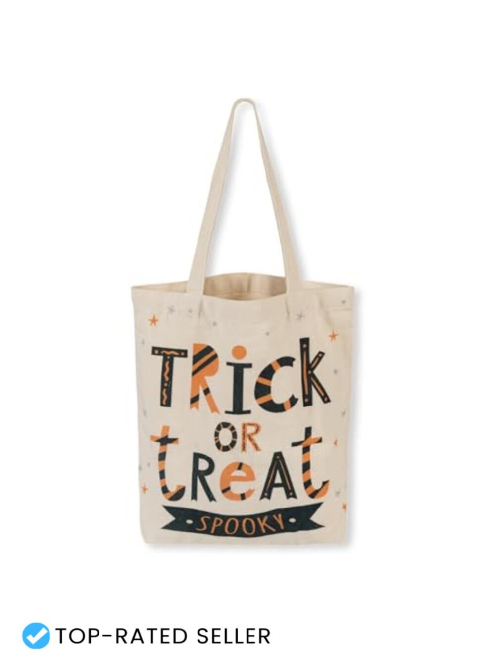 Halloween Tote Bag Trick or Treat Canvas Reusable Bucket for Kids Large